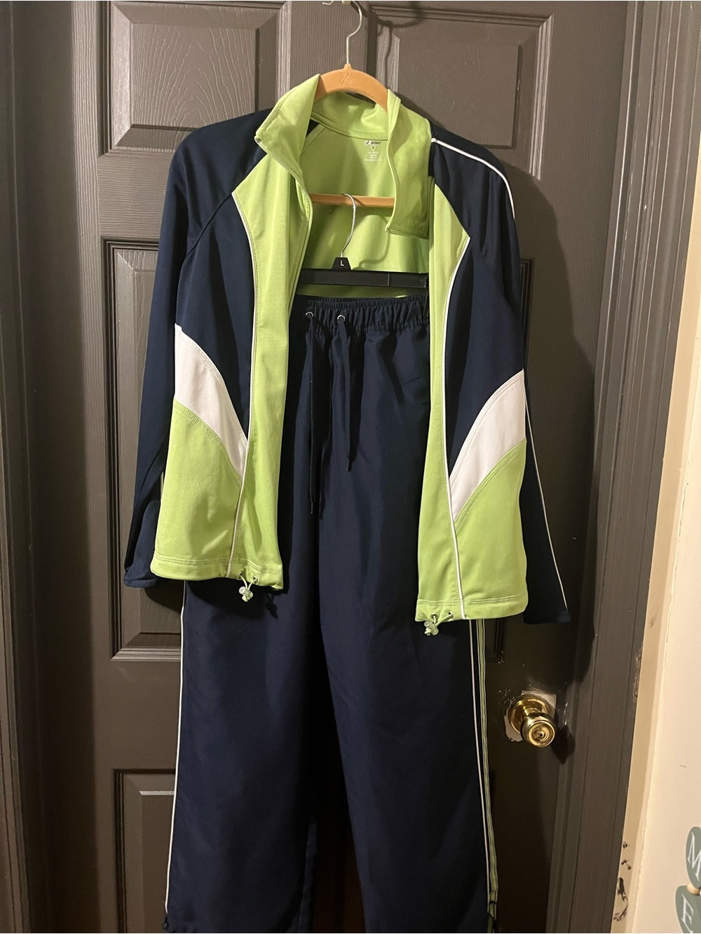 Women’s Lightweight Track Jacket & Pants - Lime Green and Navy